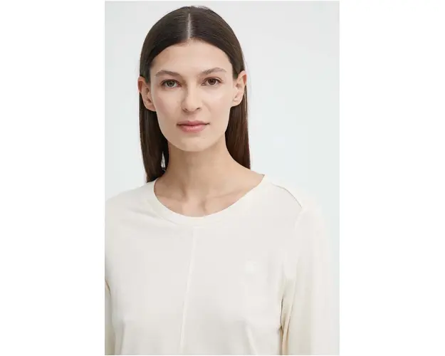 G-Star Raw longsleeve din bumbac culoarea bej