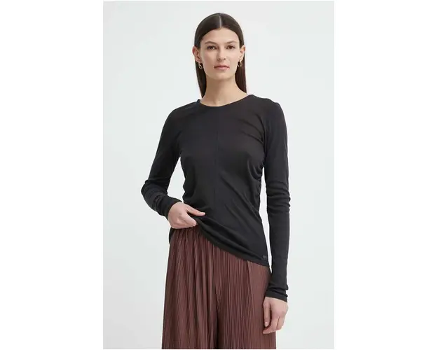 G-Star Raw longsleeve din bumbac culoarea negru