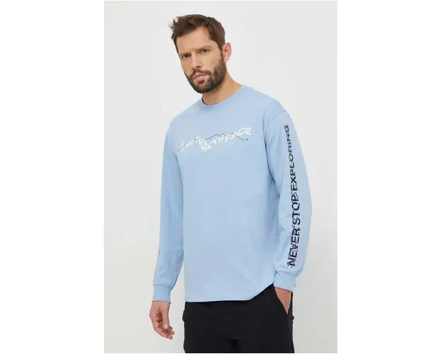 The North Face longsleeve din bumbac cu imprimeu