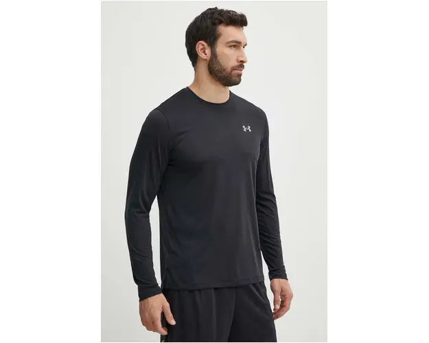 Under Armour longsleeve pentru alergare Streaker culoarea negru, neted
