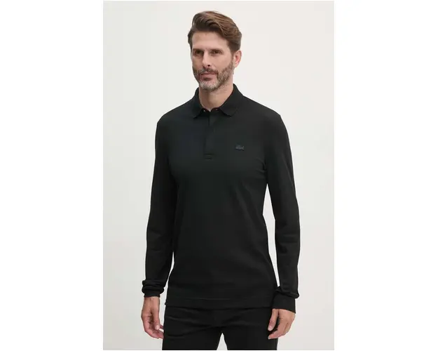 Lacoste longsleeve barbati, culoarea negru, neted, PH2481
