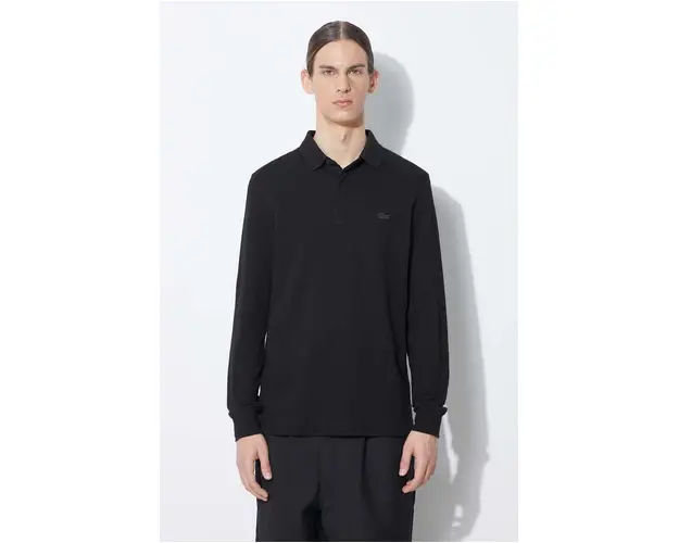 Lacoste longsleeve barbati, culoarea negru, neted, PH2481