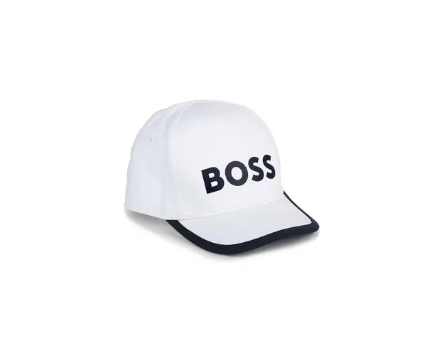 BOSS sapca din bumbac pentru copii culoarea alb, cu imprimeu