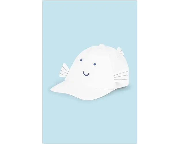 Mayoral Newborn sapca din bumbac pentru copii culoarea alb, cu imprimeu
