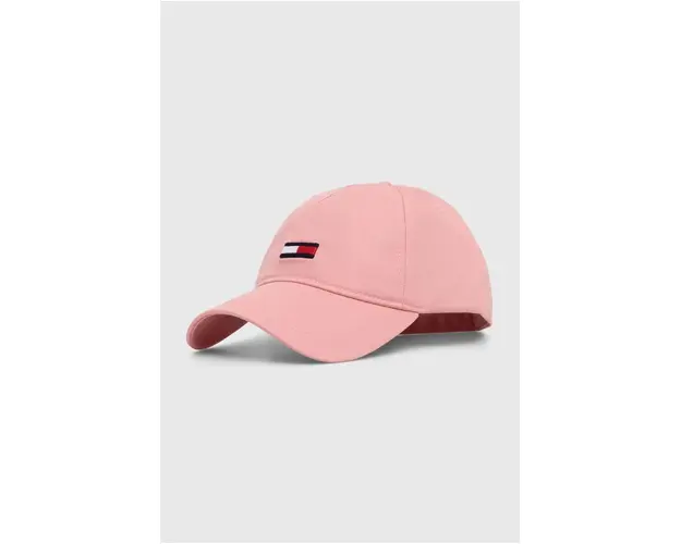 Tommy Jeans sapca de baseball din bumbac culoarea bej, cu imprimeu, AW0AW15842