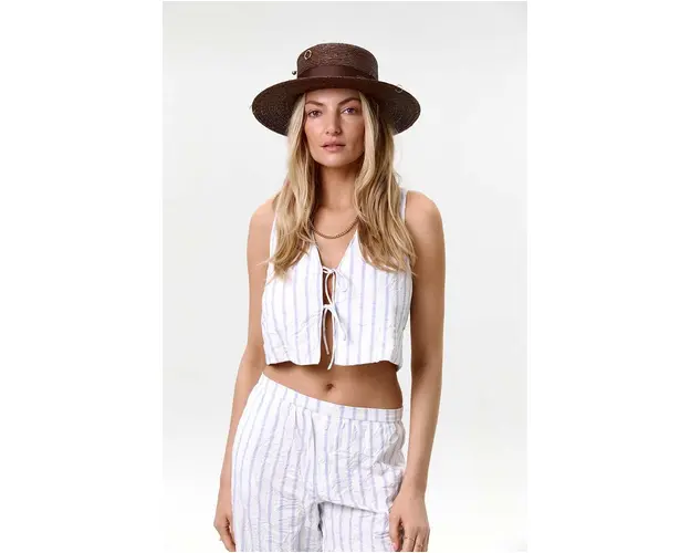 LE SH KA headwear palarie Gold Canotier culoarea negru, de lana, GoldCanotier