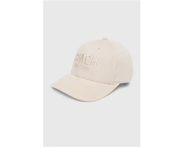 Coach sapca de baseball din bumbac culoarea bej, cu imprimeu