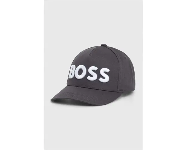 BOSS sapca culoarea gri, cu imprimeu 50502178