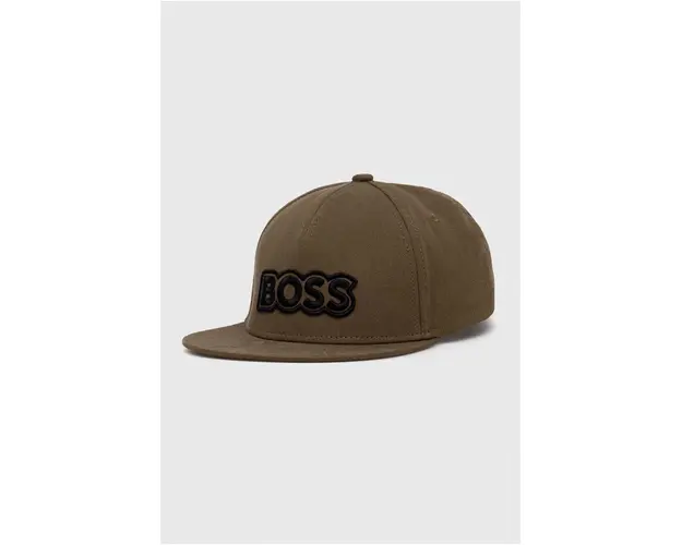 BOSS Orange sapca de baseball din bumbac culoarea verde, cu imprimeu 50505534