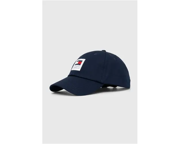 Tommy Jeans sapca de baseball din bumbac culoarea albastru marin, cu imprimeu, AM0AM12016