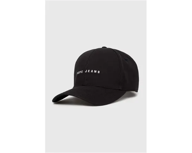 Pepe Jeans sapca de baseball din bumbac culoarea negru, cu imprimeu