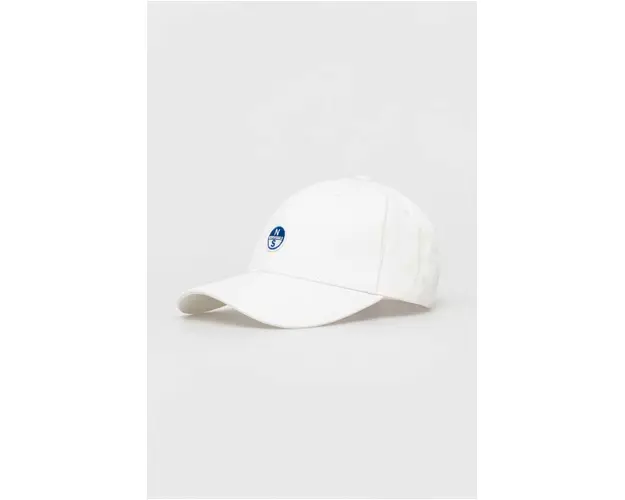 North Sails sapca de baseball din bumbac culoarea alb, cu imprimeu