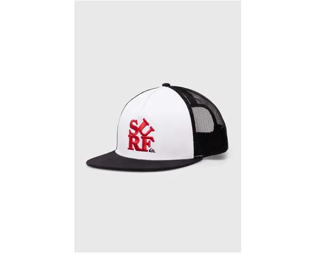 Quiksilver sapca culoarea alb, cu imprimeu