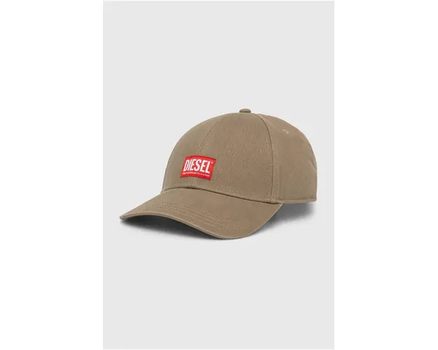 Diesel sapca de baseball din bumbac culoarea bej, cu imprimeu