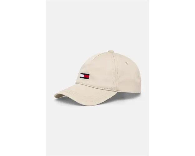 Tommy Jeans sapca de baseball din bumbac culoarea bej, cu imprimeu, AM0AM11692