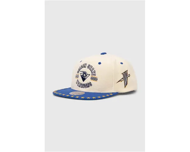 Mitchell&Ness sapca Golden State Warriors culoarea bej, modelator, HHSS7510-GSWYYPPPOFWH