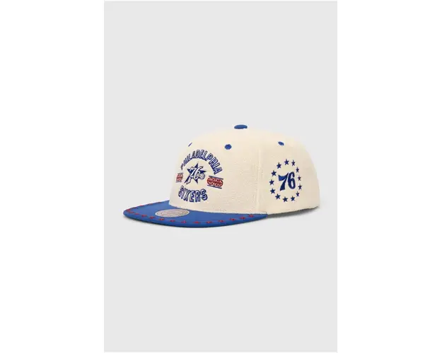 Mitchell&Ness sapca Philadelphia 76ERS culoarea bej, cu imprimeu, HHSS7510-P76YYPPPOFWH