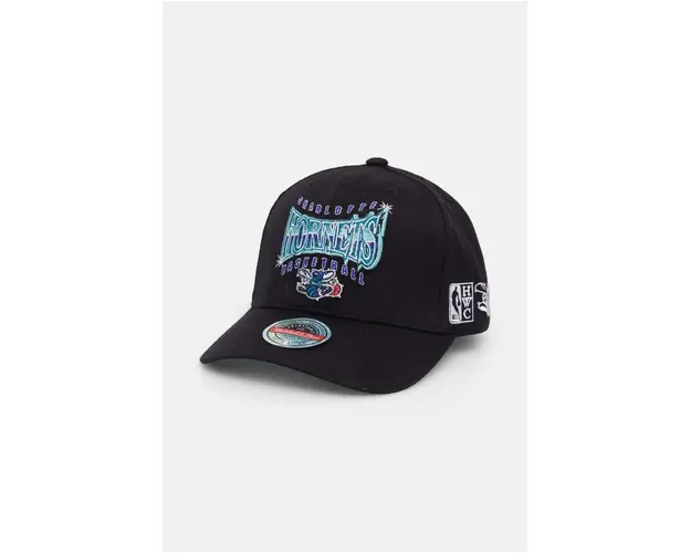 Mitchell&Ness sapca din amestec de lana Charlotte Hornets culoarea negru, cu imprimeu, HHSSINTL1434-CHOBLCK
