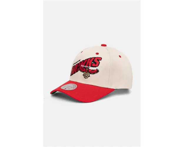 Mitchell&Ness sapca Atlanta Hawks culoarea bej, cu imprimeu, HHSS7506-AHAYYPPPOFWH