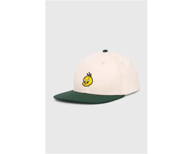 Hummel sapca de baseball din bumbac hummel X The Looney Tunes culoarea verde, cu imprimeu, 225365