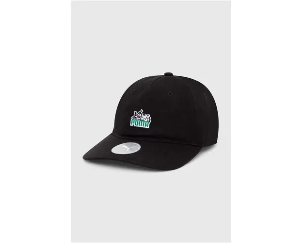 Puma sapca de baseball din bumbac Skate Relaxed Low Curve culoarea negru, cu imprimeu, 025131 25131
