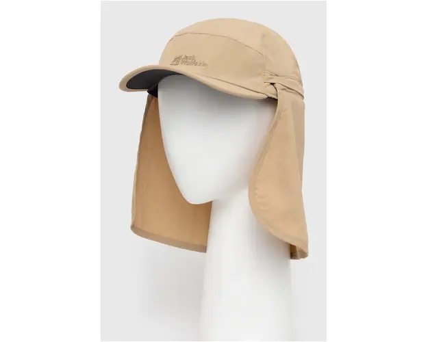Jack Wolfskin sapca Canyon culoarea bej, neted