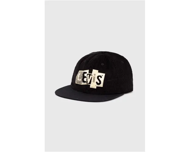 Levi's sapca de baseball din bumbac culoarea negru, cu imprimeu