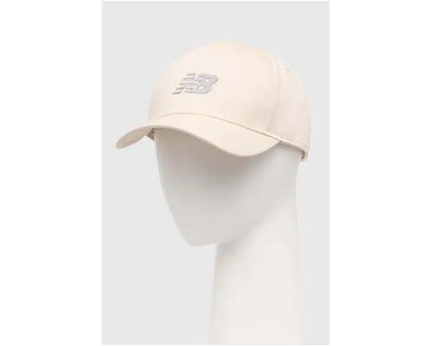 New Balance sapca de baseball din bumbac culoarea bej, cu imprimeu