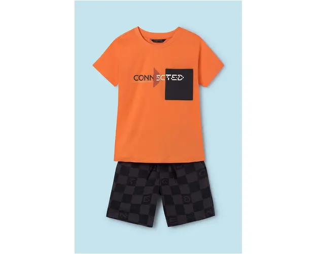 Mayoral set de bumbac pentru copii culoarea portocaliu