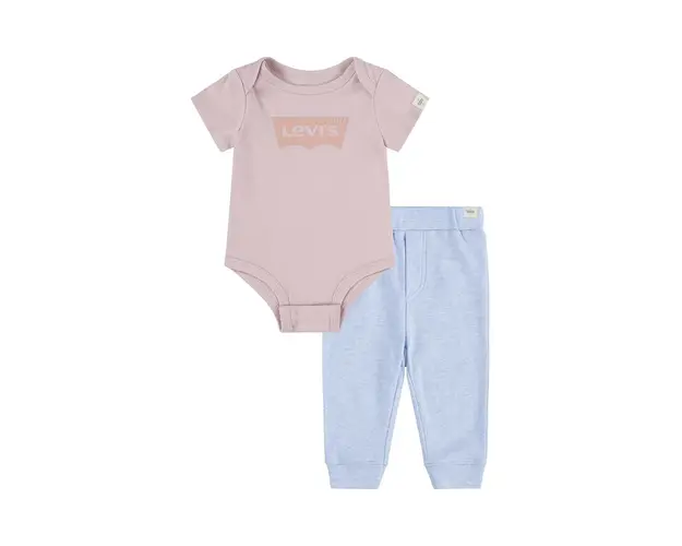 Levi's set de bumbac pentru bebelusi LVN BATWING BODYSUIT SET culoarea portocaliu