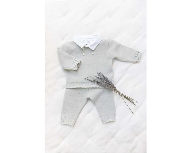 Tartine et Chocolat set de bumbac pentru bebelusi culoarea verde