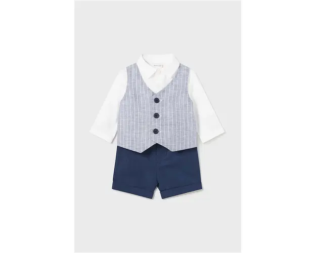 Mayoral Newborn set cu o nota de in pentru bebelusi culoarea albastru marin