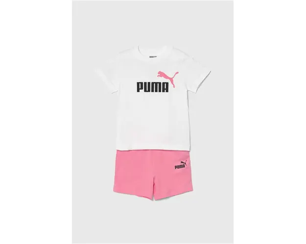 Puma set de bumbac pentru bebelusi Minicats & Shorts Set culoarea roz