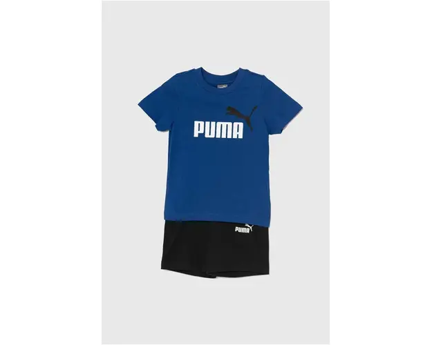 Puma set de bumbac pentru bebelusi Minicats & Shorts Set culoarea albastru marin