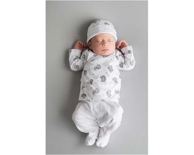 Tous set de bumbac pentru bebelusi culoarea alb