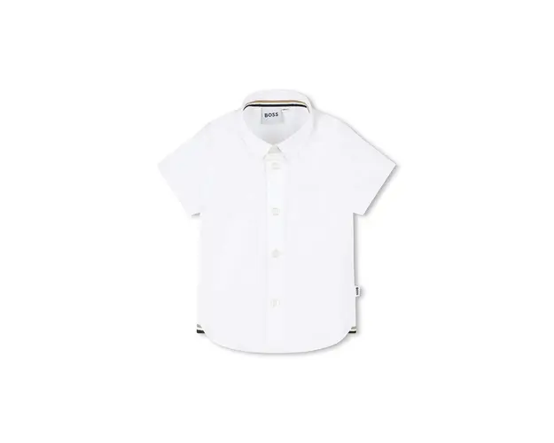 BOSS camasa din bumbac pentru bebelusi culoarea alb