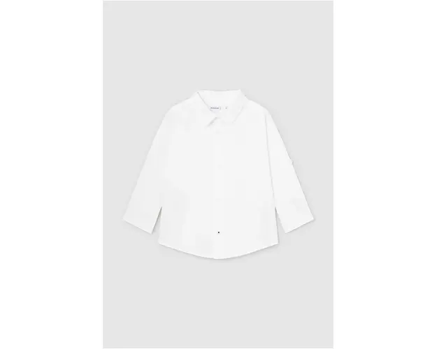 Mayoral camasa din amestec de in pentru bebelusi culoarea alb