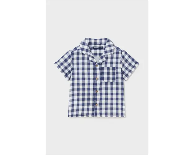 Mayoral camasa din bumbac pentru bebelusi culoarea albastru marin