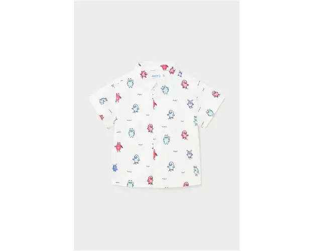 Mayoral camasa din bumbac pentru bebelusi culoarea alb