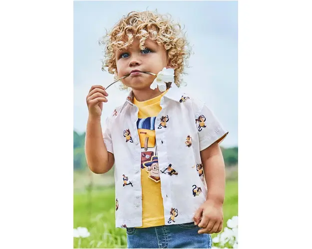 Mayoral camasa din bumbac pentru bebelusi culoarea bej