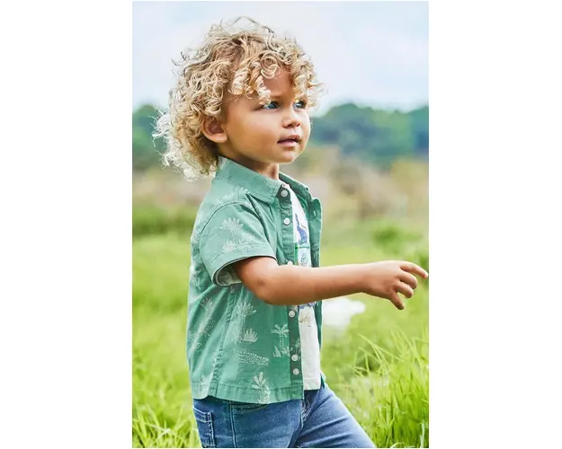 Mayoral camasa din bumbac pentru bebelusi culoarea verde