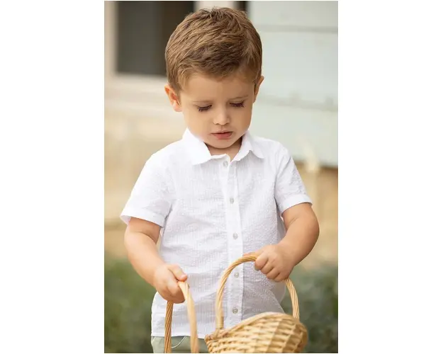 Tartine et Chocolat camasa de bumbac pentru copii culoarea alb