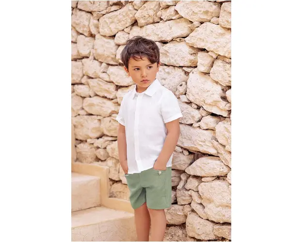 Tartine et Chocolat camasa de in pentru bebelusi culoarea alb