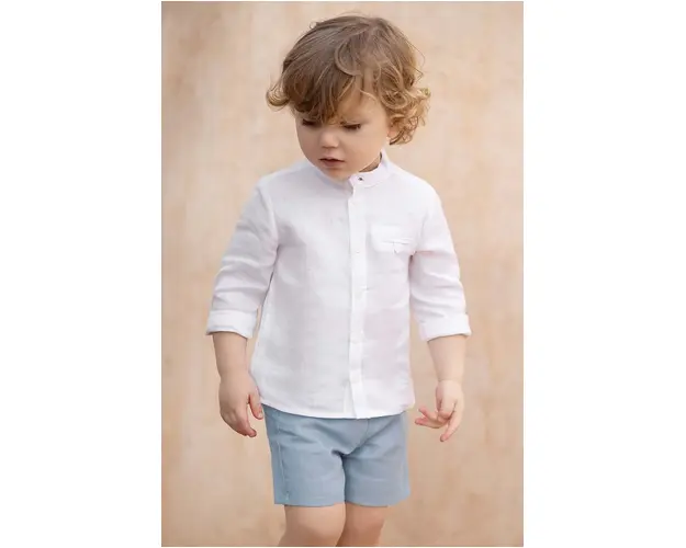 Tartine et Chocolat camasa de in pentru bebelusi culoarea alb