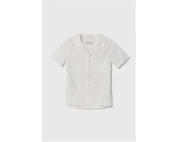 Abercrombie & Fitch camasa de in pentru copii culoarea alb