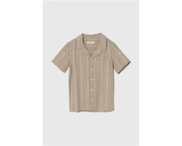 Abercrombie & Fitch camasa de in pentru copii culoarea bej