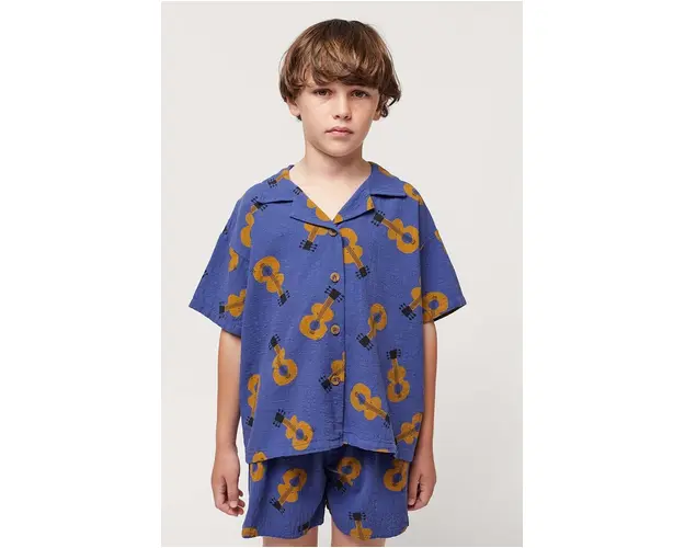 Bobo Choses camasa de bumbac pentru copii culoarea albastru marin