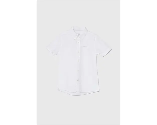 Pepe Jeans camasa de bumbac pentru copii JAYME SS culoarea alb