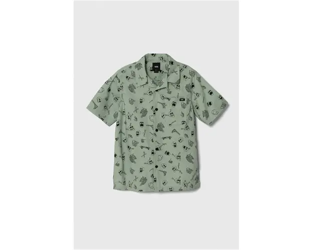 Vans camasa de bumbac pentru copii culoarea verde