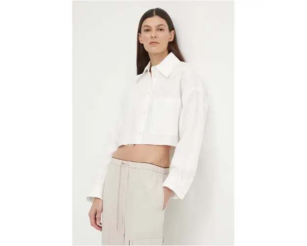 Drykorn camasa de in DANU culoarea bej, cu guler clasic, relaxed, 126086 87505